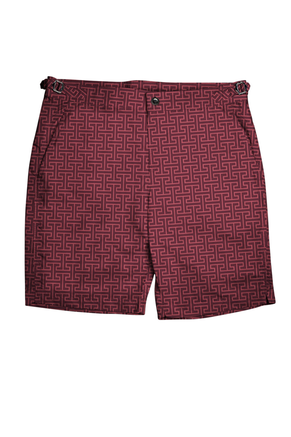 (product) Burgundy H-Print Swim Shorts, full view