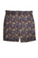 (product) Navy, Orange and Tan Paisley Swim Shorts, full view