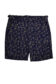 (product) Navy with Tonal Gold Flowers Swim Shorts, full view