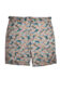 (product) Blue with Orange Flowers Swim Shorts, full view