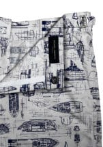 White Swim Shorts with Navy Boats