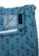 (product) Blue/Navy Anchors Swim Shorts, close-up view showcasing lining and adjustable side tabs