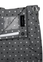 Black/White Polka Dots on Grey Swim Shorts