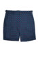(product) Blue/Red Polka Dots on Navy Swim Shorts, front view