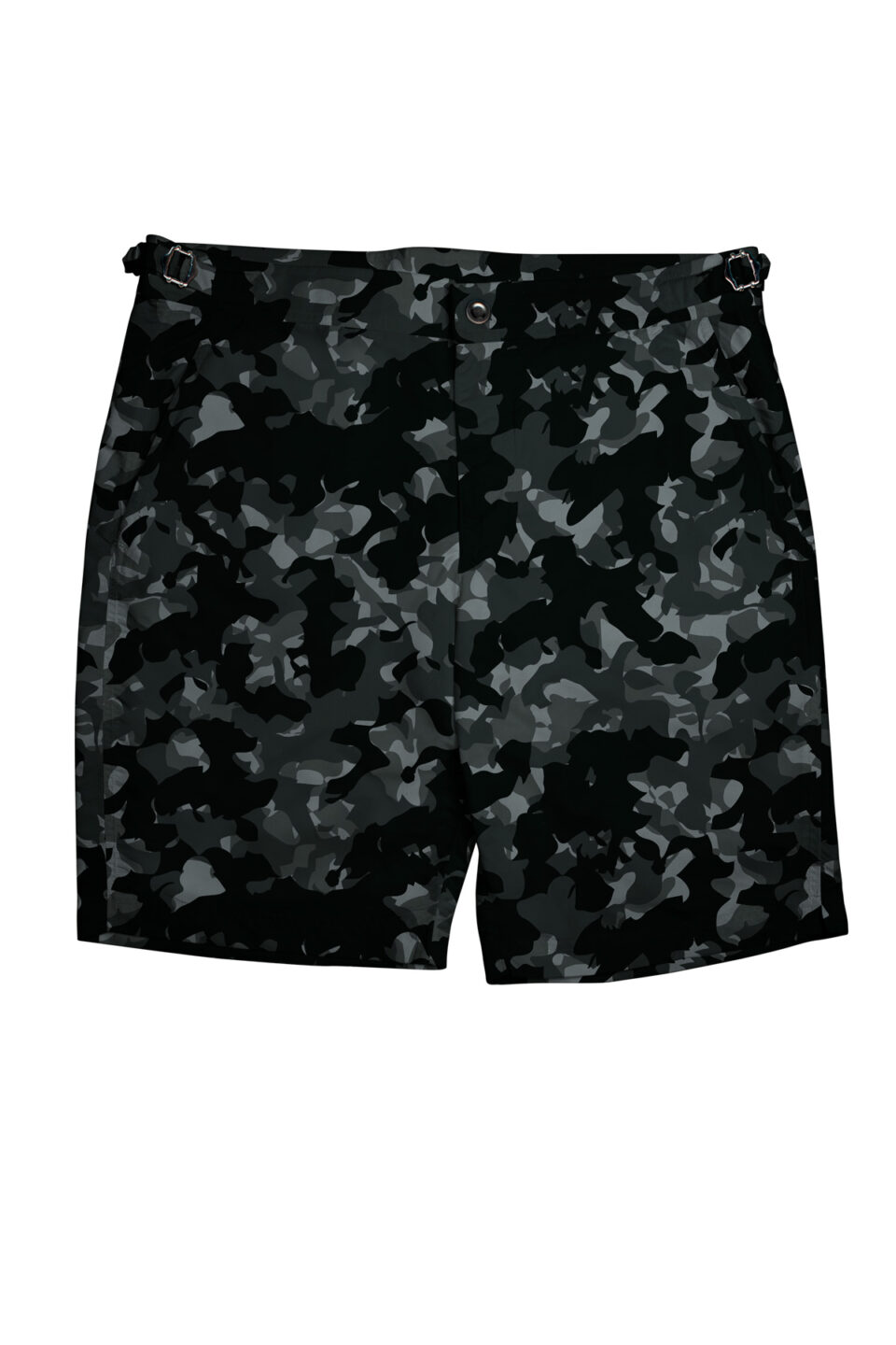 (product) Grey Camouflage Swim Shorts, front view