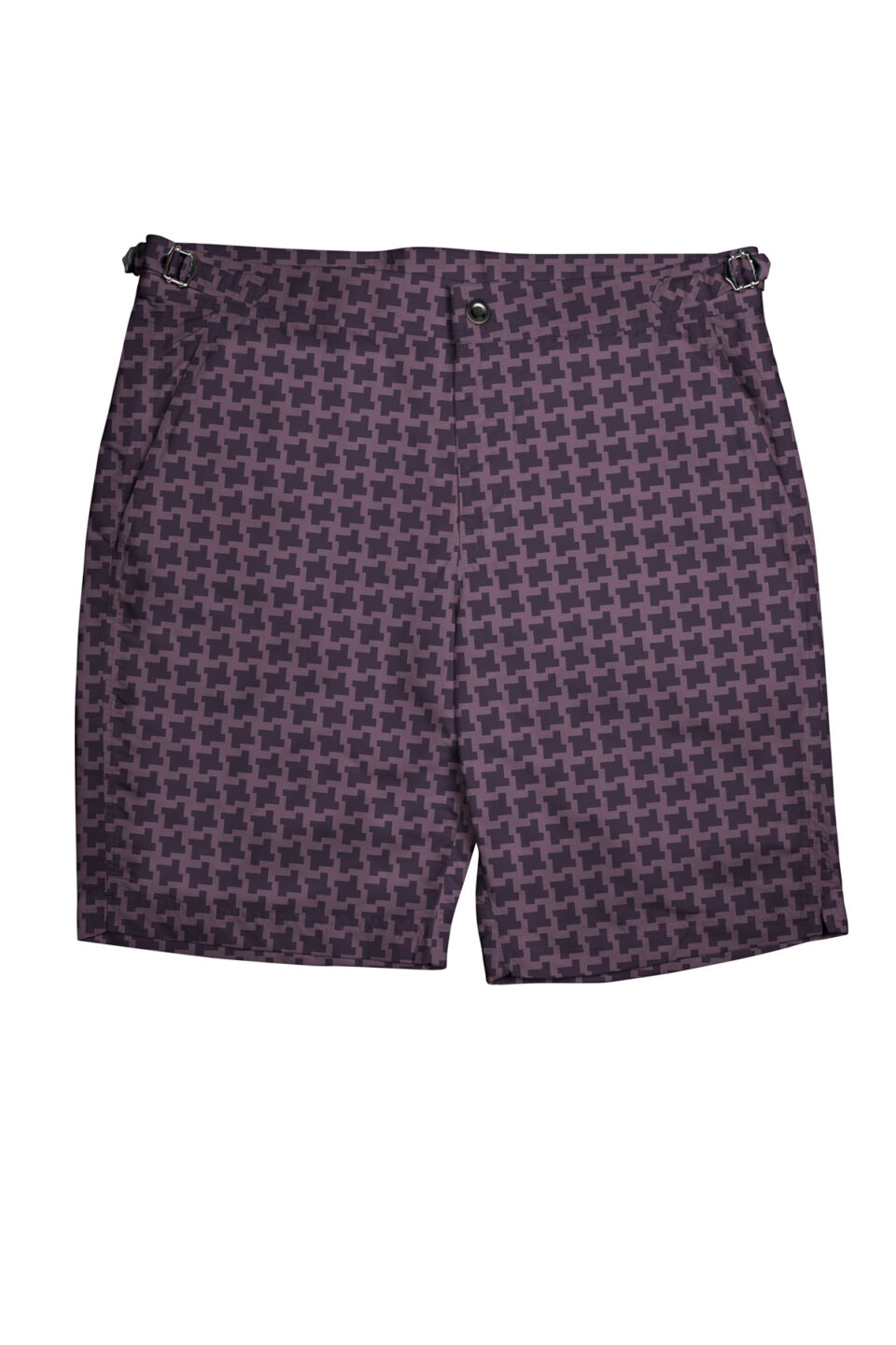 (product) Purple Houndstooth Swim Shorts