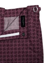 Burgundy Houndstooth Swim Shorts