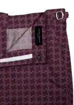 Burgundy Houndstooth Swim Shorts