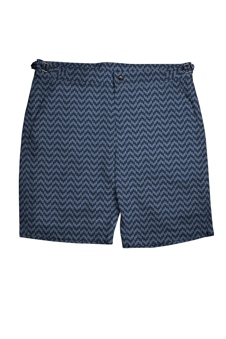 (product) Blue Zig-Zag Swim Shorts