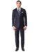 (product) Navy Blue Solid Bespoke Suit, full front view