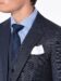 (product) Marine Blue Windowpane Bespoke Suit, lapel detail