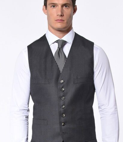 (product) Charcoal Birdseye Classic 7-Button Vest