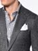 (product) Grey Herringbone Classic Bespoke Sport Coat, lapel detail
