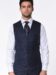 (product) Dark Blue Complex Windowpane Signature Bespoke Vest