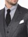 (product) Mid-Grey Sharkskin Bespoke Suit, Lapel detail