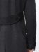 (product) Charcoal DB Wool Cashmere Overcoat, close-up of back belt and button detail