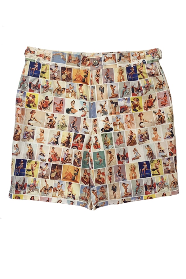 (product) Color Pinups Swim Shorts, full view