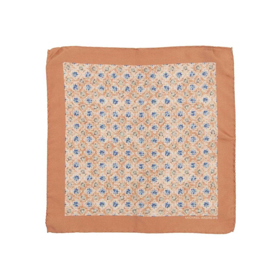 (product) Blush Kaleidoscope Medallion Pocket Square