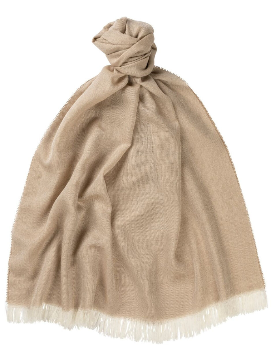 (product) Fawn The Whitby Cashmere Lightweight Stole, Knotted
