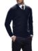 (product) Midnight Blue Cashmere Cashmere V-Neck Sweater