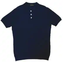 Navy Silk Cashmere Link Stitch Polo