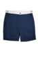 (product) Navy Blue Swim Shorts with White Waistband