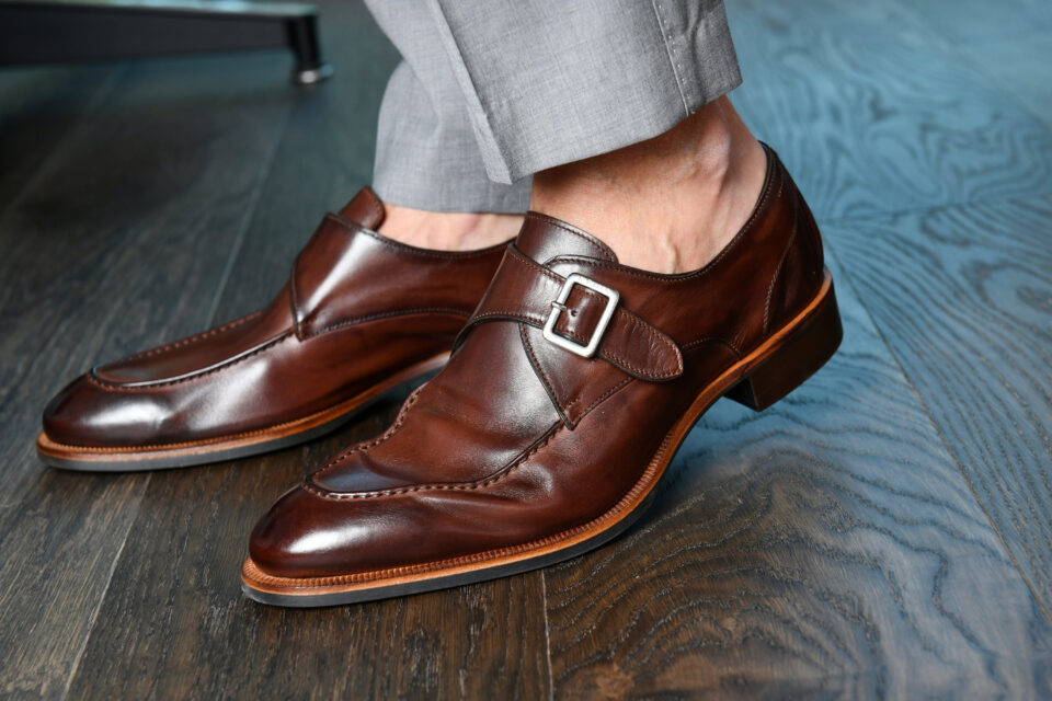 (product) Parma Clay'D Monk Strap worn by a model