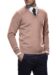 (product) Pink Merino Wool V-Neck Sweater