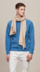 (product) Oatmeal Solid Lightweight Escorial Scarf worn by a model