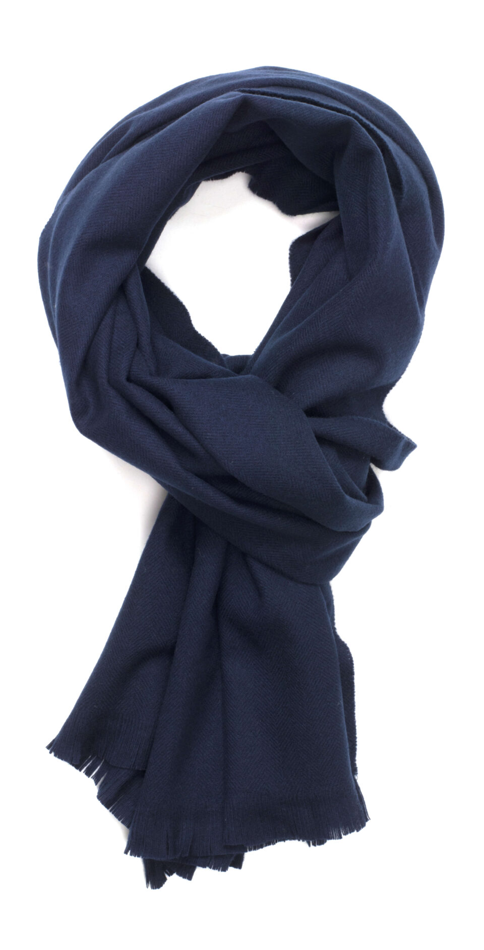 Navy Solid Lightweight Escorial Scarf, Folded
