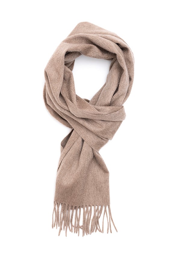 (product) Fawn Solid Wide Cashmere Scarf, Looped