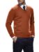 (product) Orange Cashmere V-Neck Sweater
