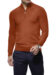 (product) Rust Merino Wool 1/4 Zip Mock Sweater