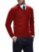(product) Bright Red Cashmere V-Neck Sweater