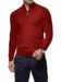 (product) Red Merino Wool 1/4 Zip Mock Sweater