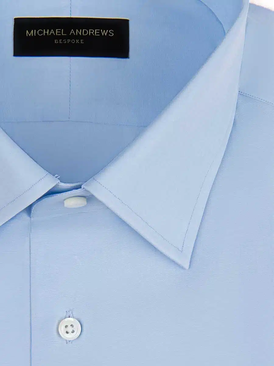 (product) Light Blue Poplin Classic Collar Shirt, close-up view