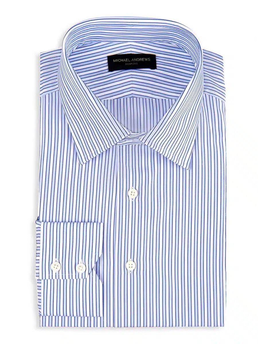 (product) Blue Tonal Complex Stripe Classic Collar Shirt, front view