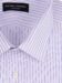 (product) Purple Thin Complex Stripe Traditional Collar Shirt, close-up view of the collar