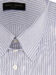 (product) Ice Grey Twill Complex Stripe Tab Collar Shirt, close-up showing fabric texture