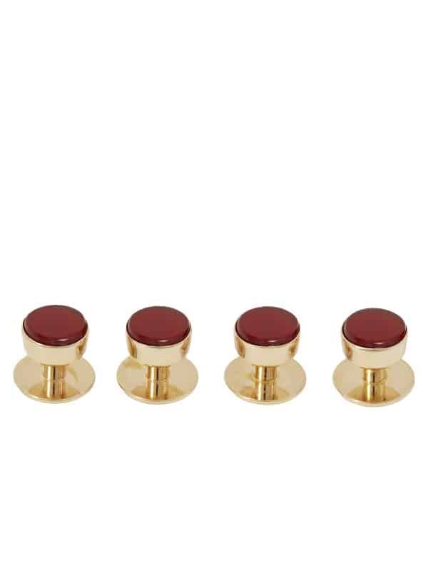 (product) Cornelian Studs (Yellow Gold)
