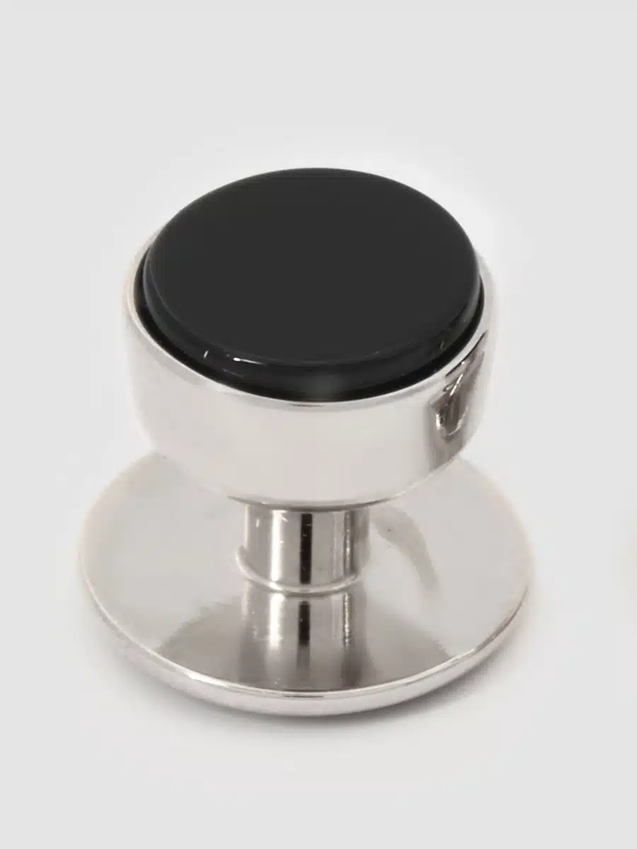 (product) Onyx Tuxedo Studs (White Rhodium)