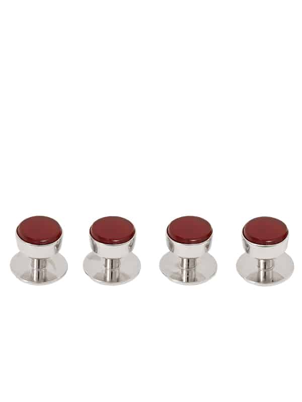 (product) Cornelian Studs (White Rhodium)