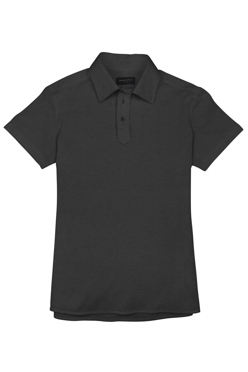 (product) Charcoal Pique Short Sleeve Polo Shirt, shown in a flat layout