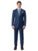 (product) Marine Blue Sharkskin Bespoke Trouser, paired with Suit Jacket, front view