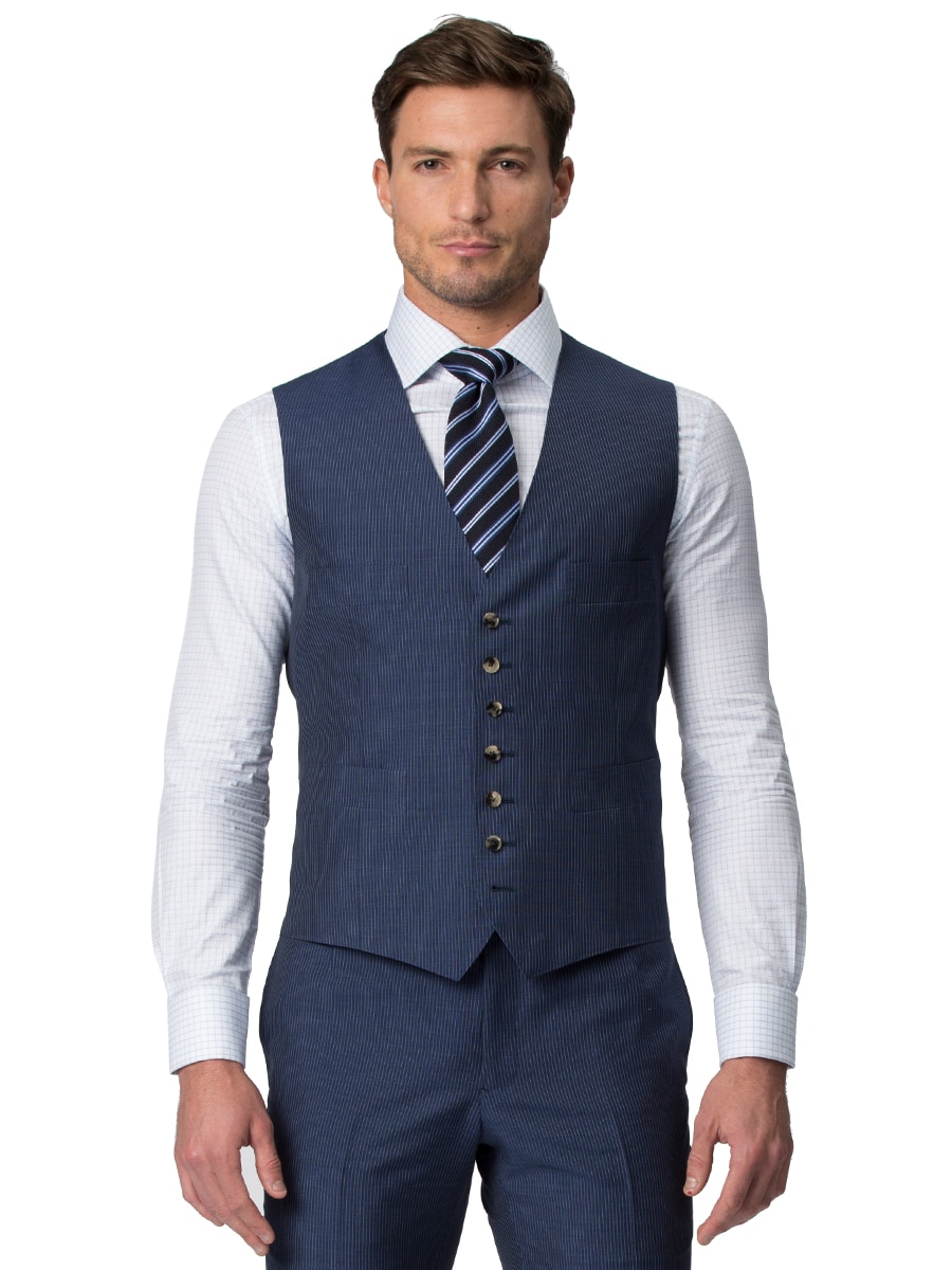 (product) Indigo Narrow Stripe Vest