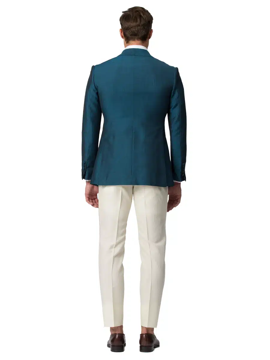 (product) Emerald Mohair & Silk Bespoke Dinner Jacket, back view