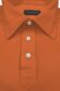 (product) Orange Pique Polo Shirt, close-up of collar and buttons