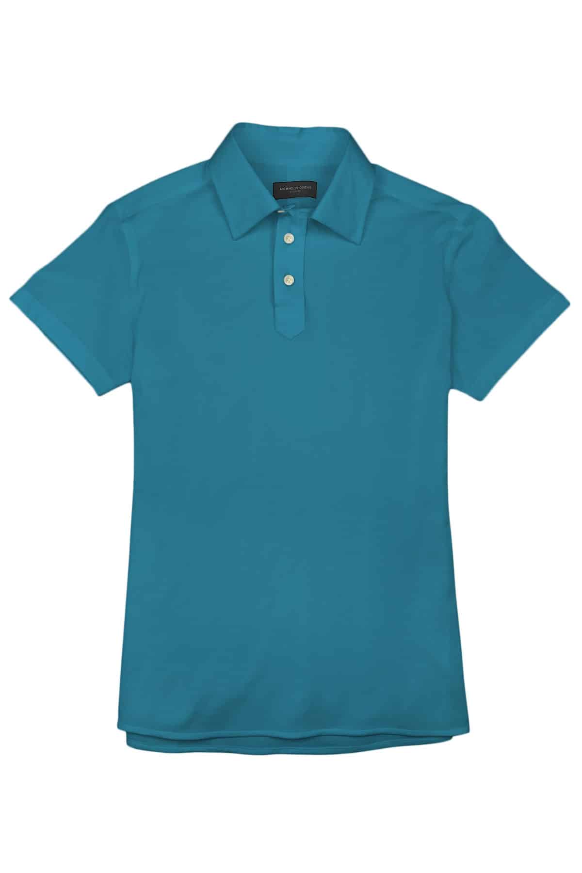 Teal Pique Polo Shirt Michael Andrews Bespoke