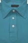 (product) Teal Pique Polo Shirt, close-up of collar and buttons