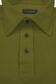 (product) Army Green Pique Polo Shirt, close-up of collar and buttons